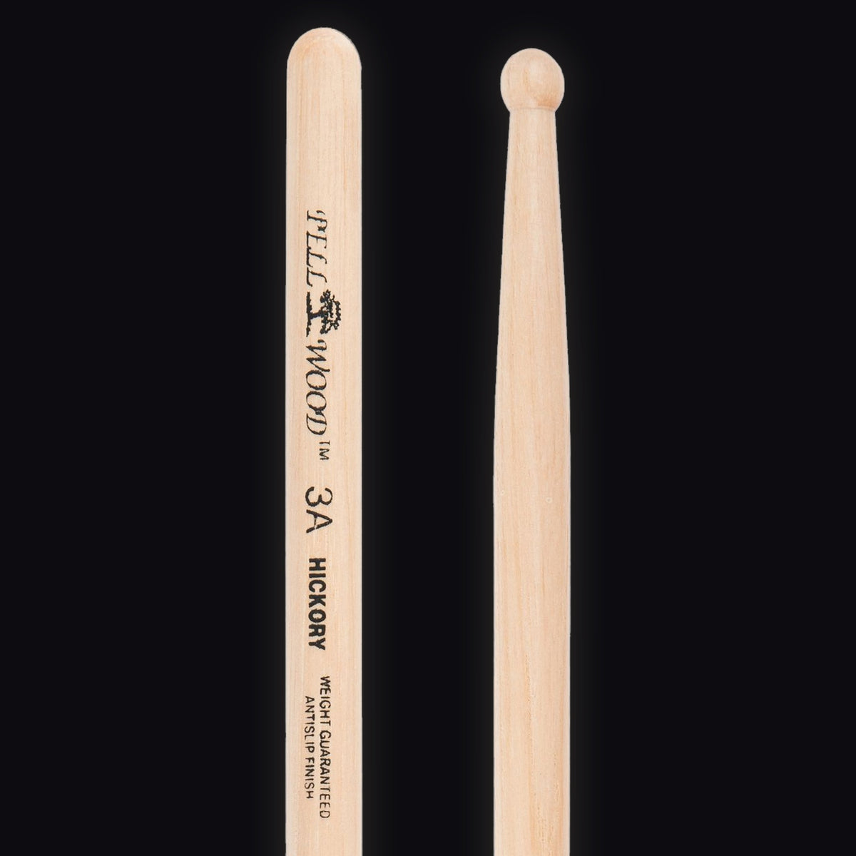 Pellwood Premium 3A drumsticks – butt end and tip