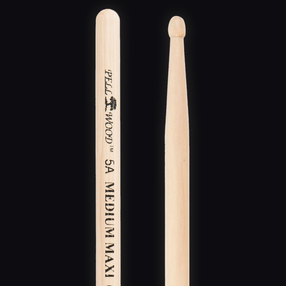 Pellwood Premium 5A Medium Maxi drumsticks – butt end and tip