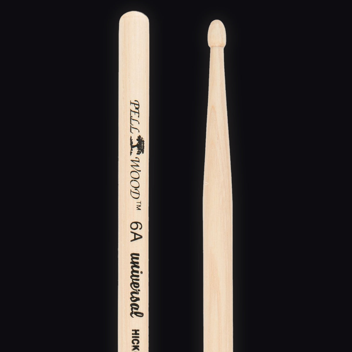 Pellwood Premium 6A Universal drumsticks – butt end and tip