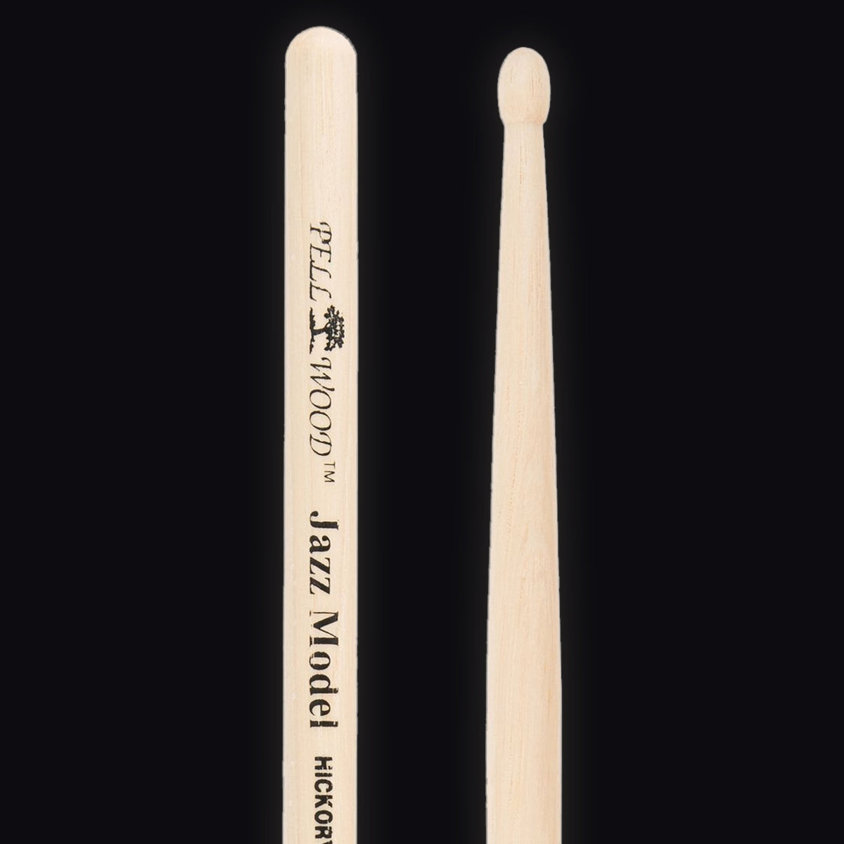 Pellwood Premium Jazz Model drumsticks – butt end and tip